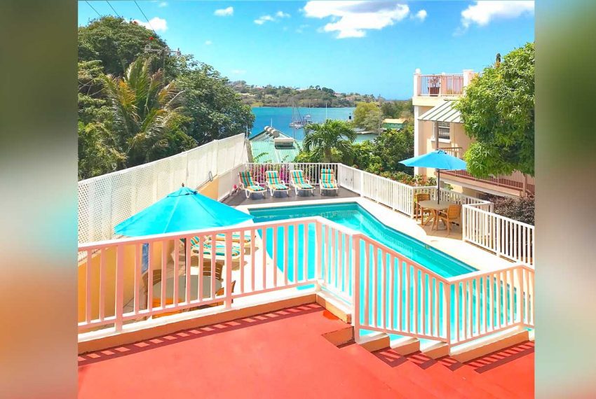 St.-Lucia-Homes-Real-Estate---Poinsettia-Villa----Ocean-View--cat065-pool