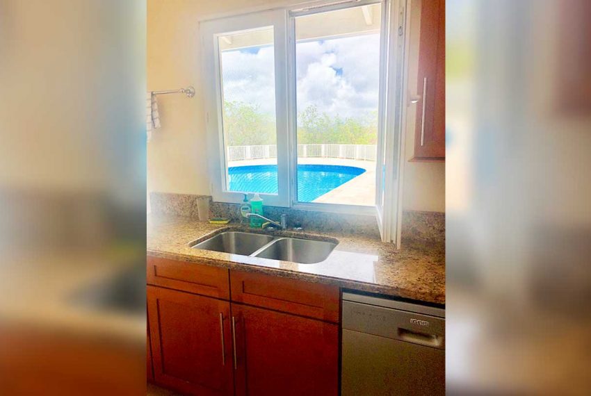 St-Lucia-Homes-Real-estate---Villa-Bo-Lanme--Kitchen-pool